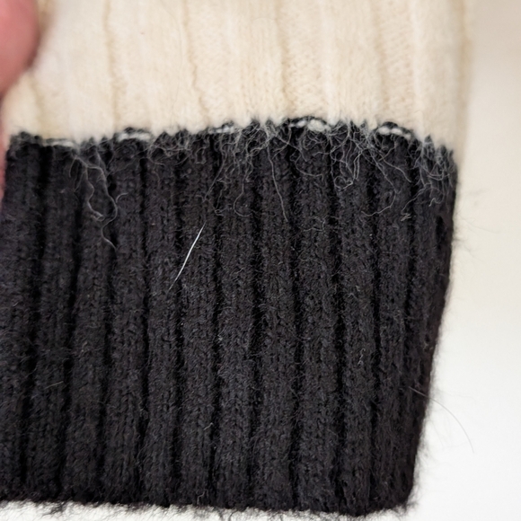 H&M Striped Black and Cream Women's Sweater, Sz L - Picture 2 of 6